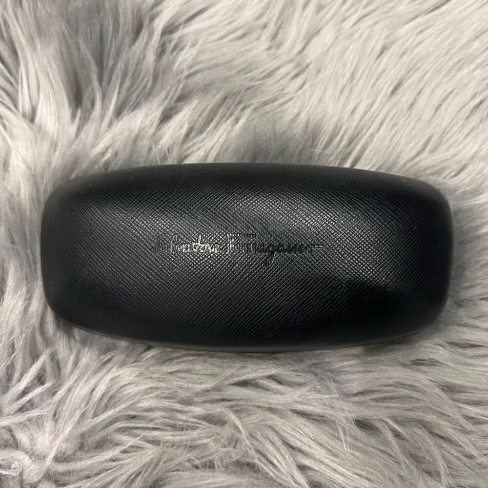 Salvatore Ferragamo hard shell eyewear case Textured Black